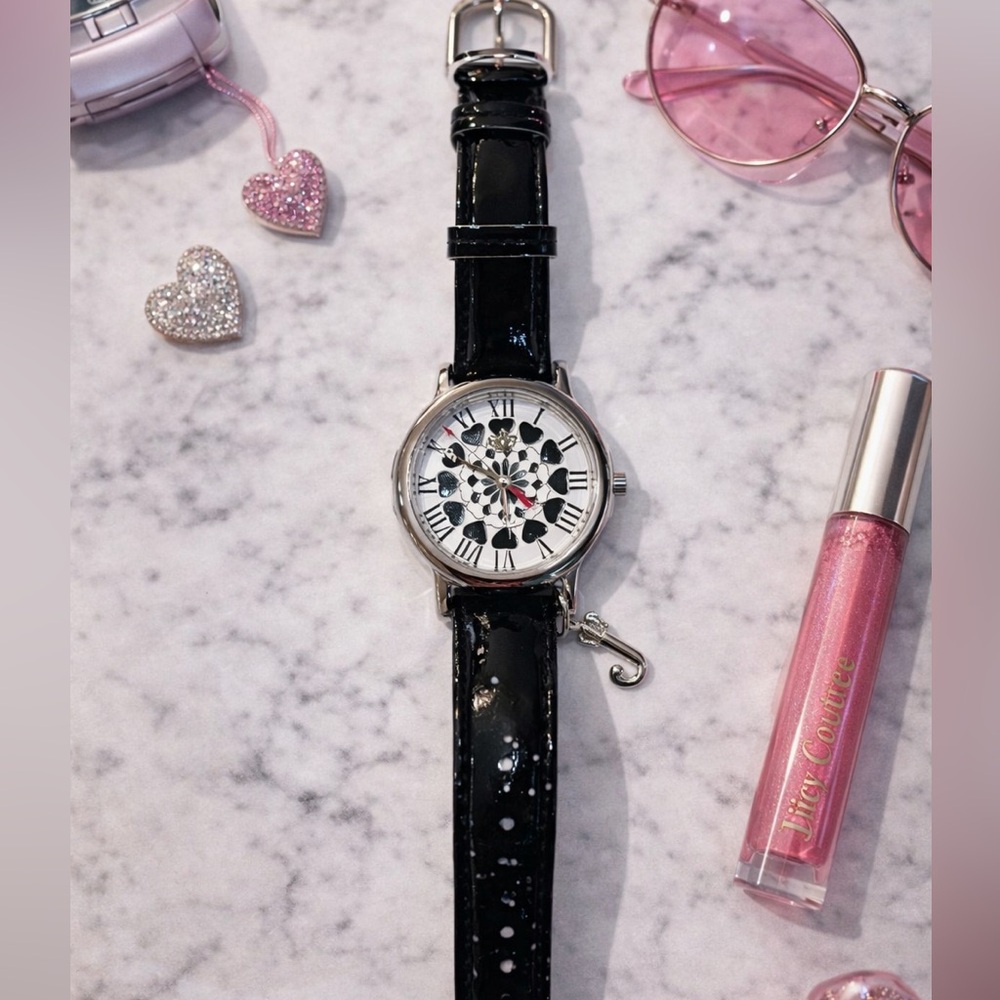 Y2K Juicy Couture Heart Face Watch • New in Box • Leather Strap